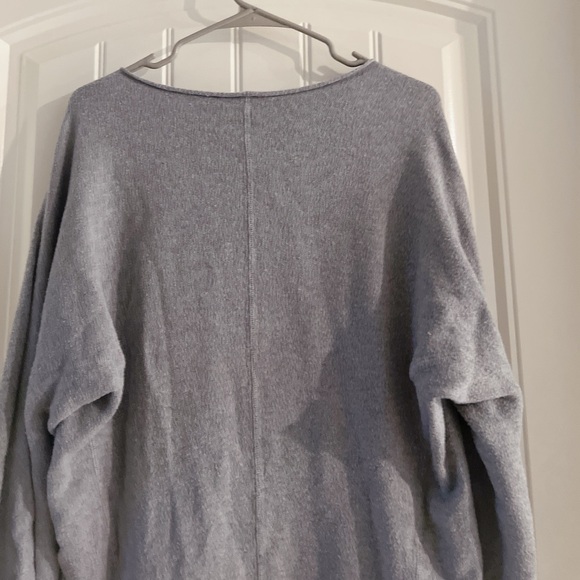 Vince Sz Small Long Line Sweater Dress Gray 100% Cotton Long Sleeve Pullover - Picture 4 of 5